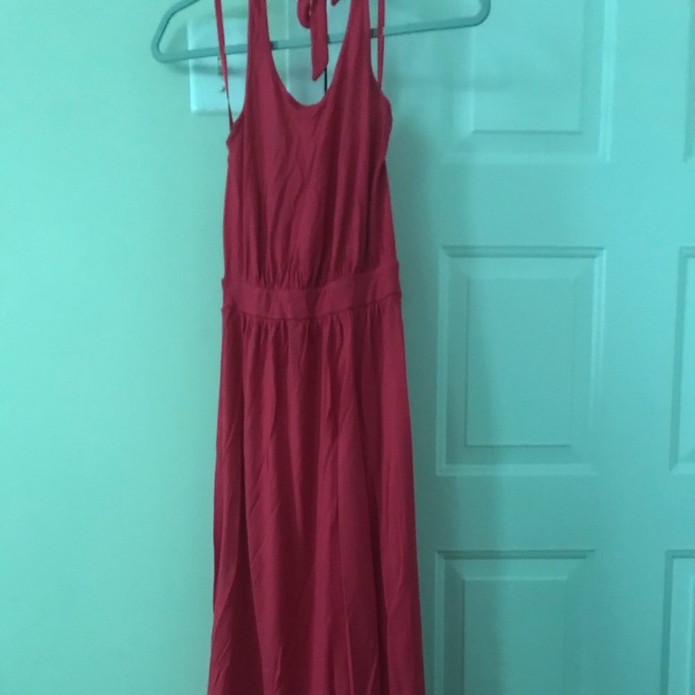 Old Navy Deep Coral Halter Dress